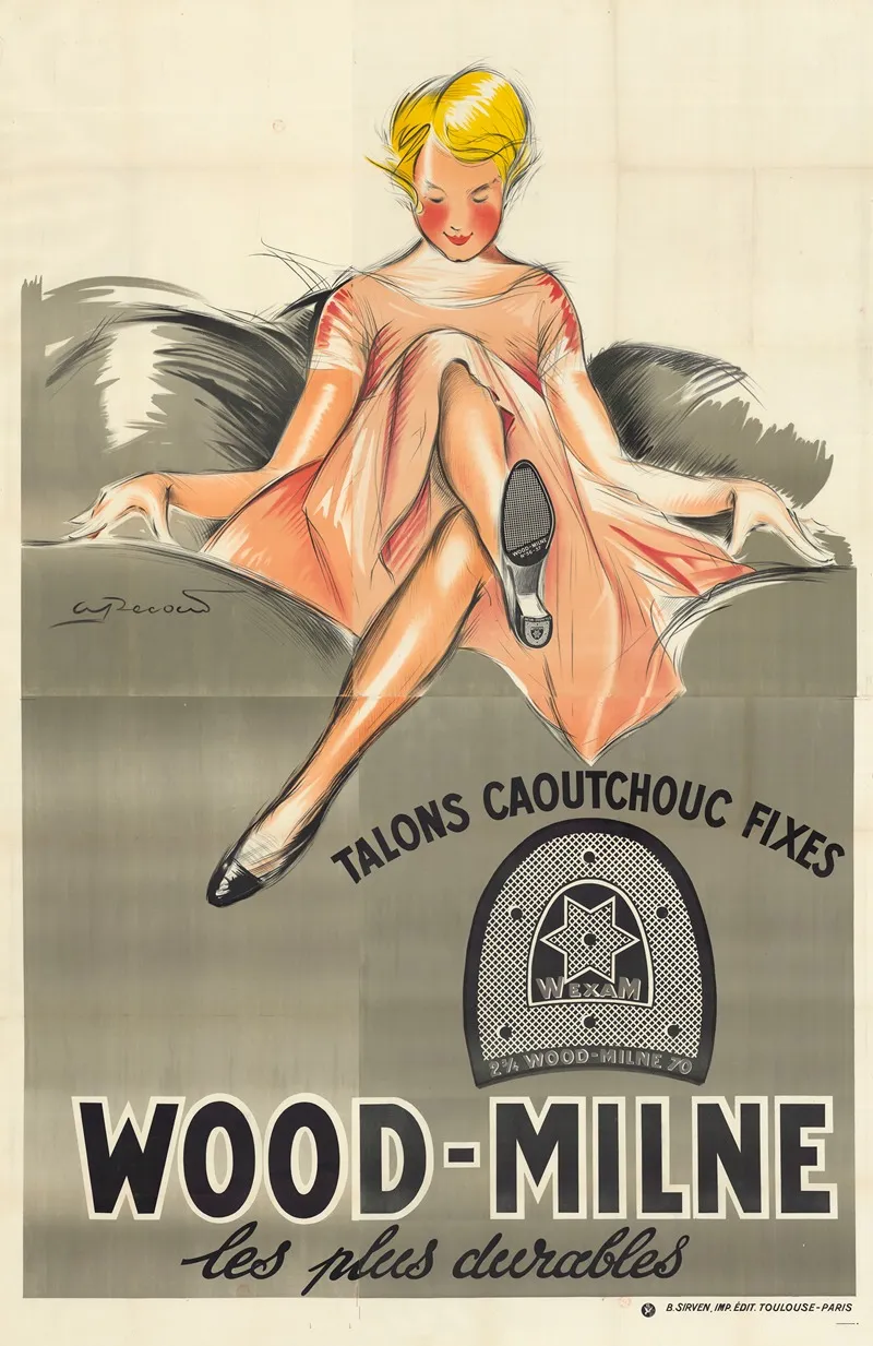Les Talons Caoutchouc Fixes Wood Milne Les Plus Durables Wall Art by André Pécoud - High-Resolution Digital Print