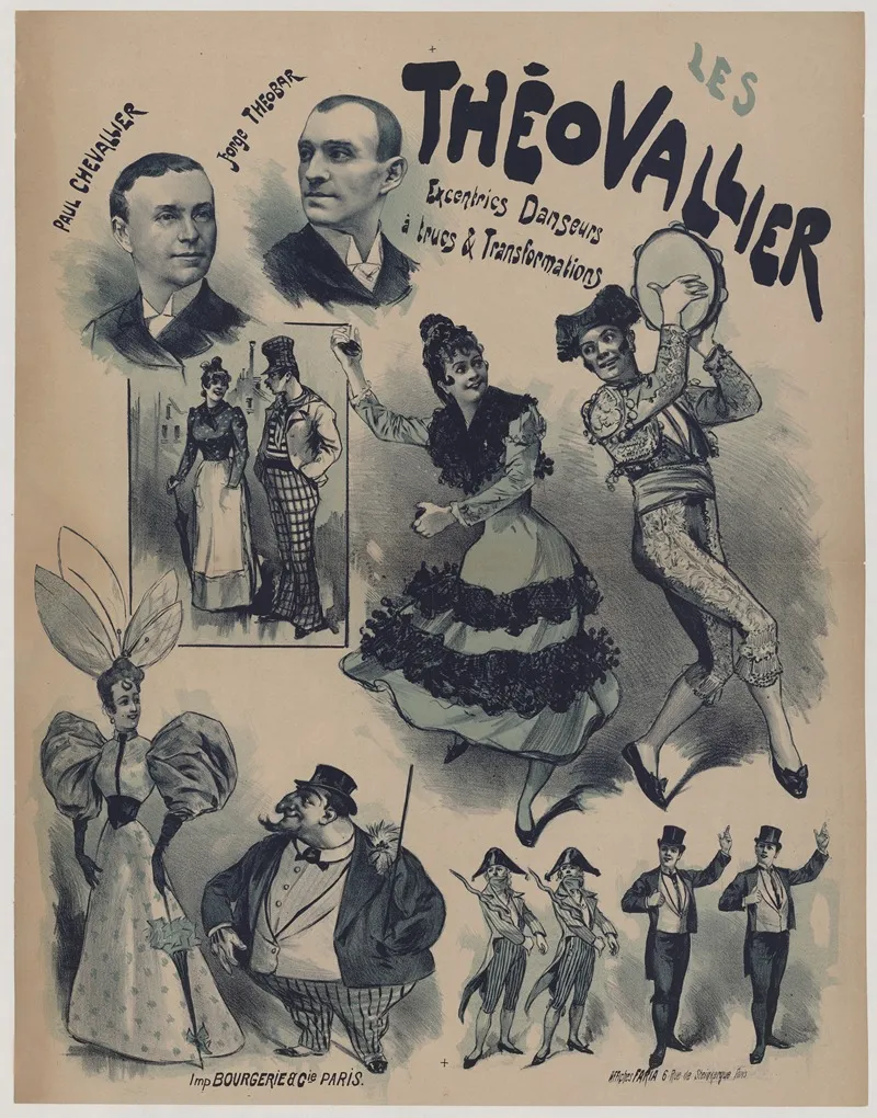 Les Theovallier Paul Chevallier Jorge Theobar Excentric Danseurs A Trucs Et Transformations Wall Art by Cândido de Faria - High-Resolution Digital Print