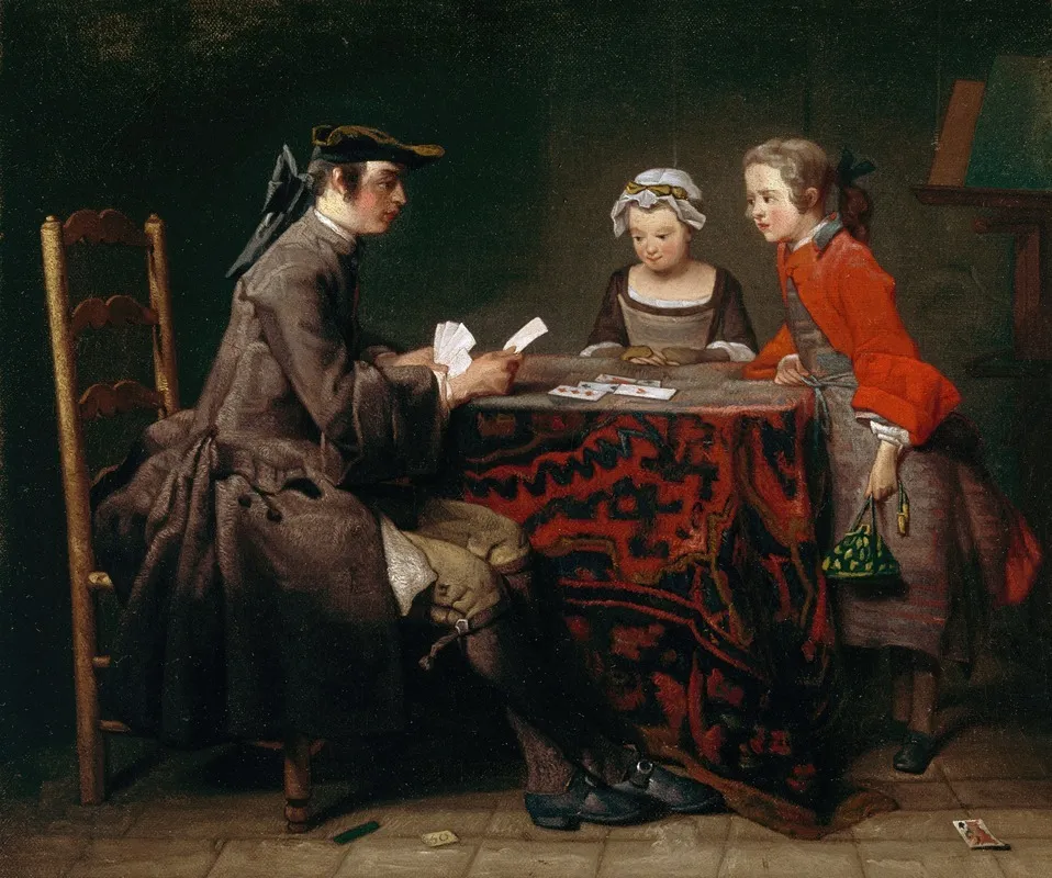 Les Tours De Cartes Wall Art by Jean Siméon Chardin - High-Resolution Digital Print