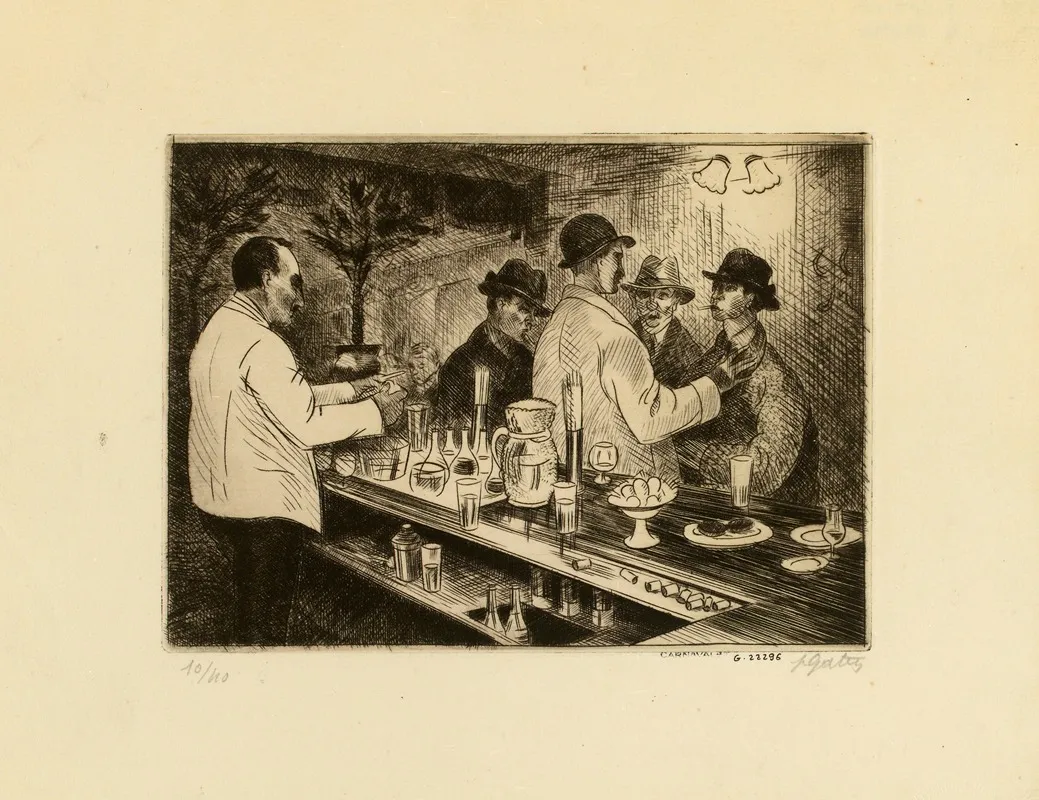 Les Trois Confreres Ou Le Grand Bar Wall Art by Pierre Gatier - High-Resolution Digital Print