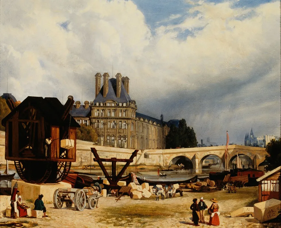 Les Tuileries Et Le Pont Royal Wall Art by Arthur Henry Roberts - High-Resolution Digital Print