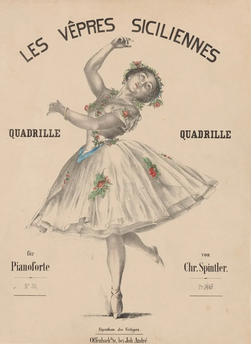 Les Vepres Siciliennes Quadrille Fur Pianoforte Wall Art by Joh. André - High-Resolution Digital Print