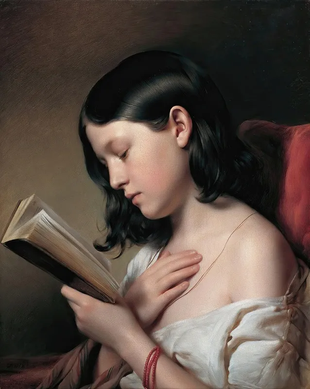 Lesendes Madchen 2 Wall Art by Franz Eybl - High-Resolution Digital Print