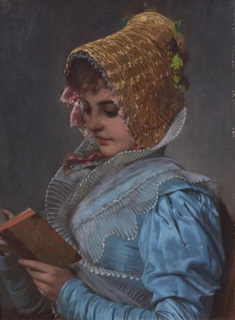 Lesendes Madchen 8 Wall Art by Hermann Kaulbach - High-Resolution Digital Print
