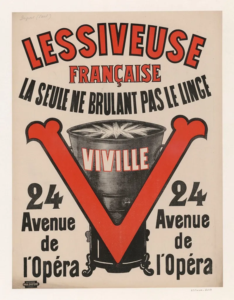 Lessiveuse Francaise Viville La Seule Ne Brulant Pas Le Linge Wall Art by Imp. Paul Dupont - High-Resolution Digital Print