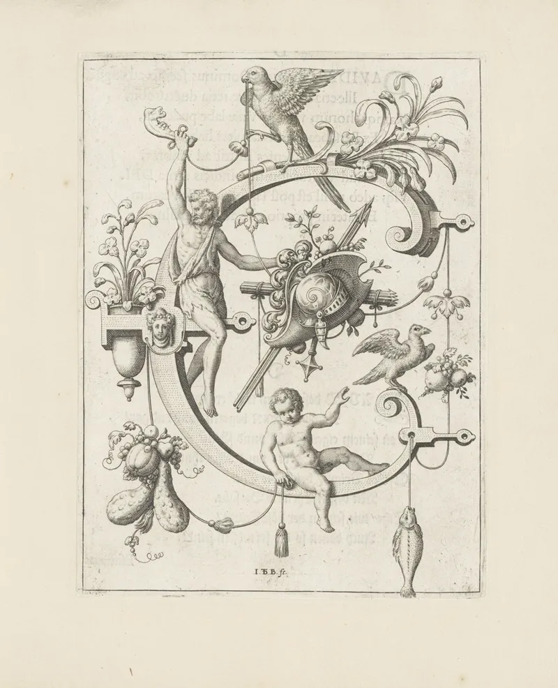 Letter C With Cain Wall Art by Johann Theodor de Bry - High-Resolution Digital Print