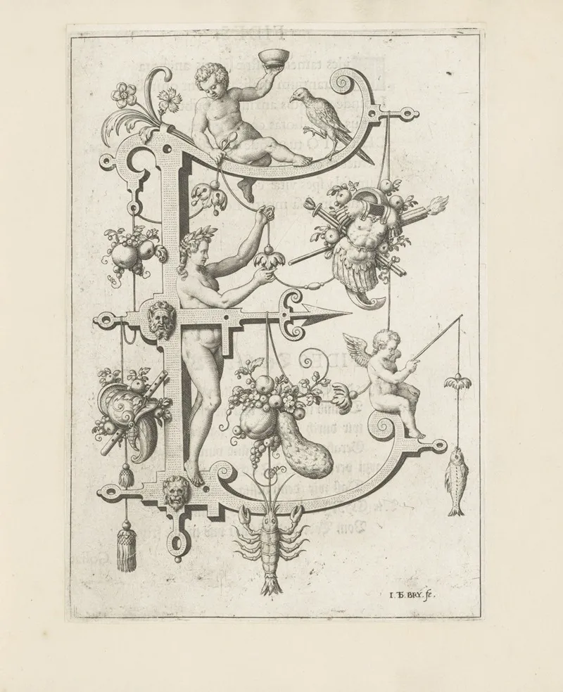 Letter E For Esau Wall Art by Johann Theodor de Bry - High-Resolution Digital Print