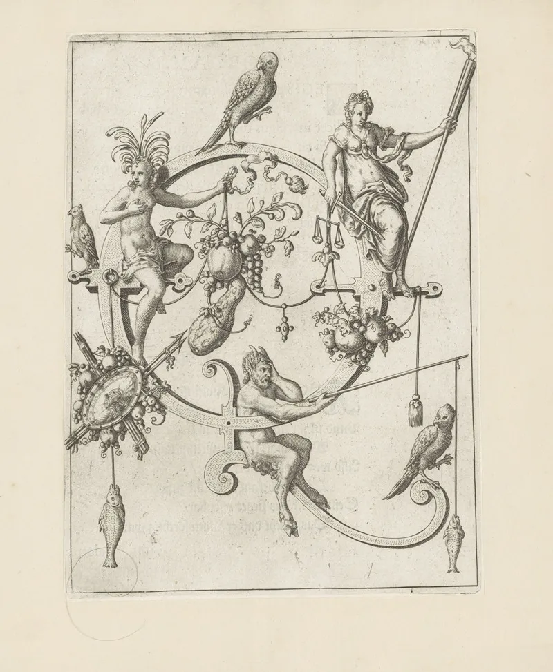 Letter Q From Quaerite Et Invenietis With Justice Wall Art by Johann Theodor de Bry - High-Resolution Digital Print