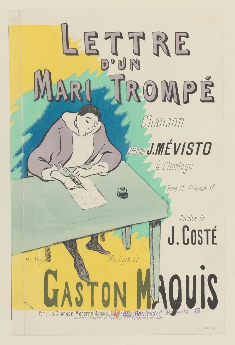 Lettre Dun Mari Trompe Chanson Creee Par J Mevisto A Lhorloge