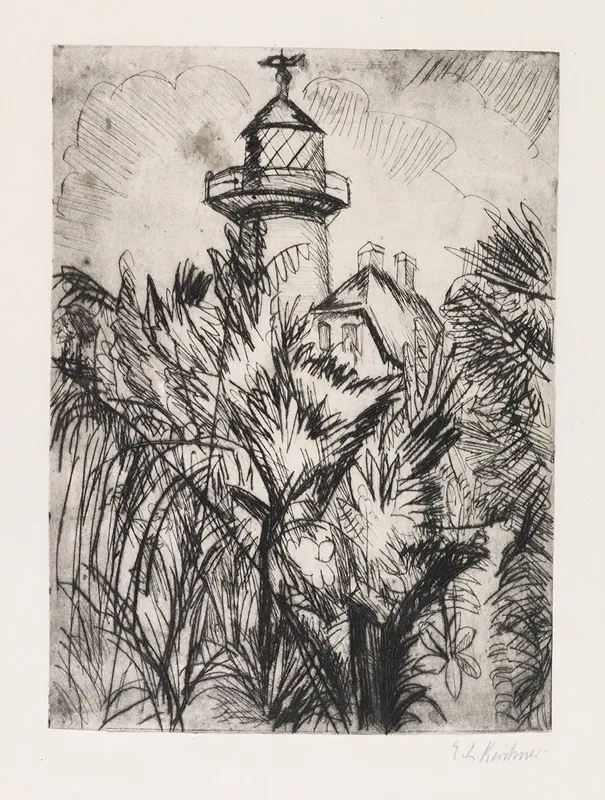 Leuchtturm Im Grunen Fehmarn Wall Art by Ernst Ludwig Kirchner - High-Resolution Digital Print