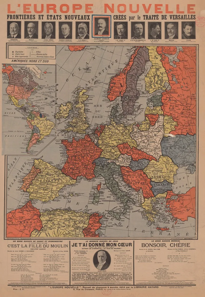Leurope Nouvelle Les Frontieres Et Les Etats Nouveaux Crees Par Le Traite De Versailles