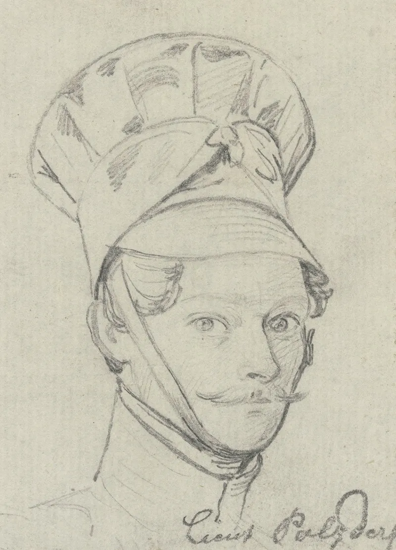 Leutnant Polzderf Brustbild Mit Tschako Nach Rechts Wall Art by Carl Hoff - High-Resolution Digital Print