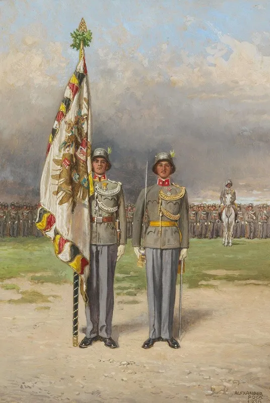 Leutnant Und Fahnentrager Des Gardebataillons Wall Art by Alexander Pock - High-Resolution Digital Print