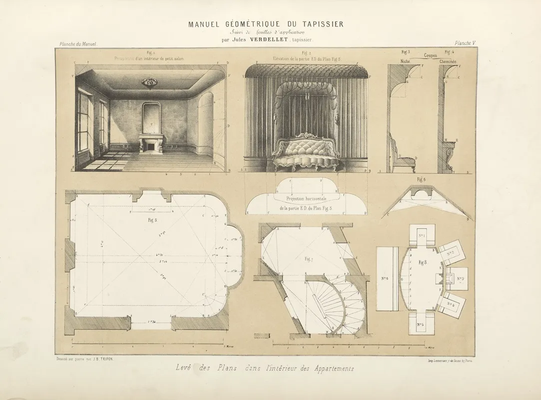 Leve Des Plans Linterieur Des Appartements Wall Art by Jules Verdellet - High-Resolution Digital Print