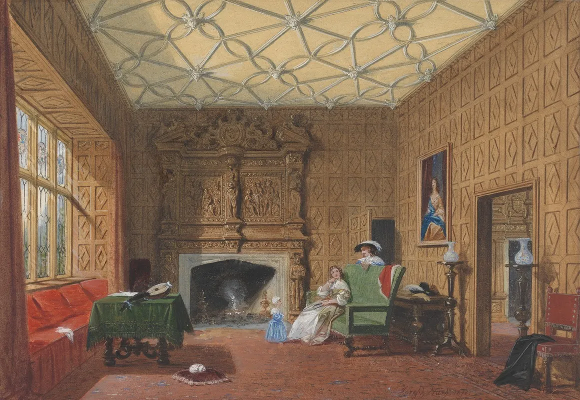 Levens Westmoreland The Small Drawing Room Wall Art by Joseph Nash - High-Resolution Digital Print