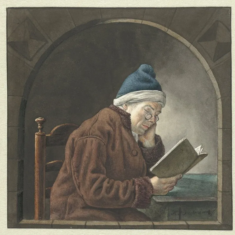 Lezende Man Wall Art by Hendrik Jan van Amerom - High-Resolution Digital Print