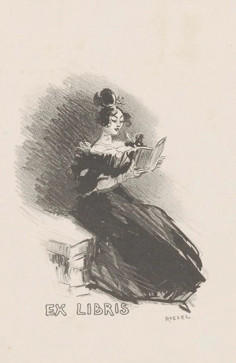 Lezende Vrouw Wall Art by Auguste Roedel - High-Resolution Digital Print