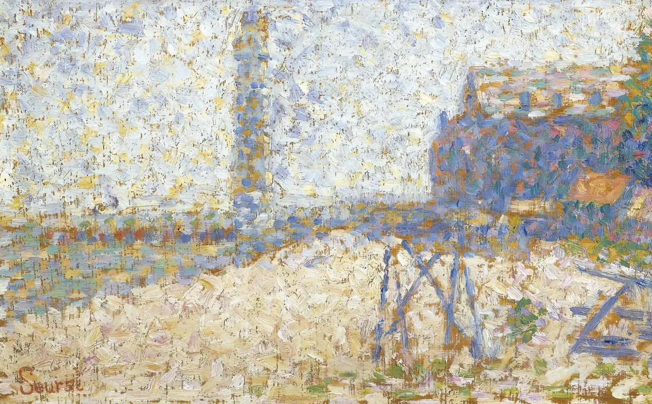 Lhospice Et Le Phare De Honfleur Wall Art by Georges Seurat - High-Resolution Digital Print