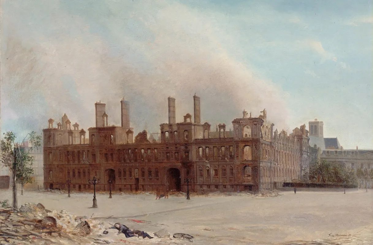 Lhotel De Ville Apres Lincendie De 1871