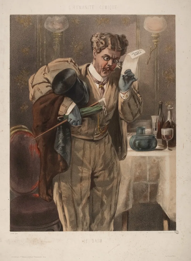 Lhumanite Comique Le Daim Wall Art by Philippe-Jacques Linder - High-Resolution Digital Print