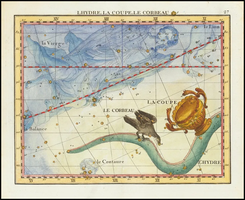 Lhydre La Coupe Le Corbeau Hydra Crater Virgo Wall Art by John Flamsteed - High-Resolution Digital Print