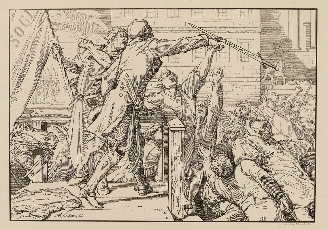 Liberte Egalite Fraternite Vive La Republique Democratique Et Sociale Wall Art by Alexandre Désiré Collette - High-Resolution Digital Print
