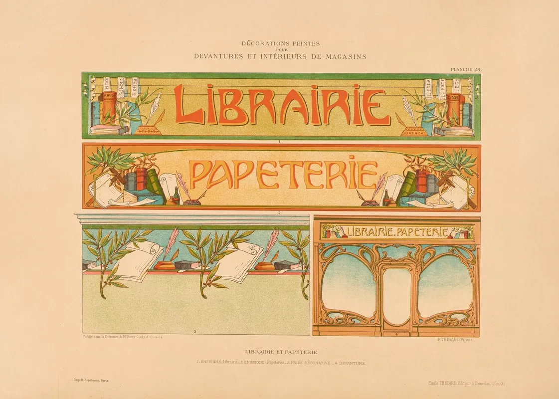 Librairie Et Papeterie 2 Wall Art by Henry Guédy - High-Resolution Digital Print