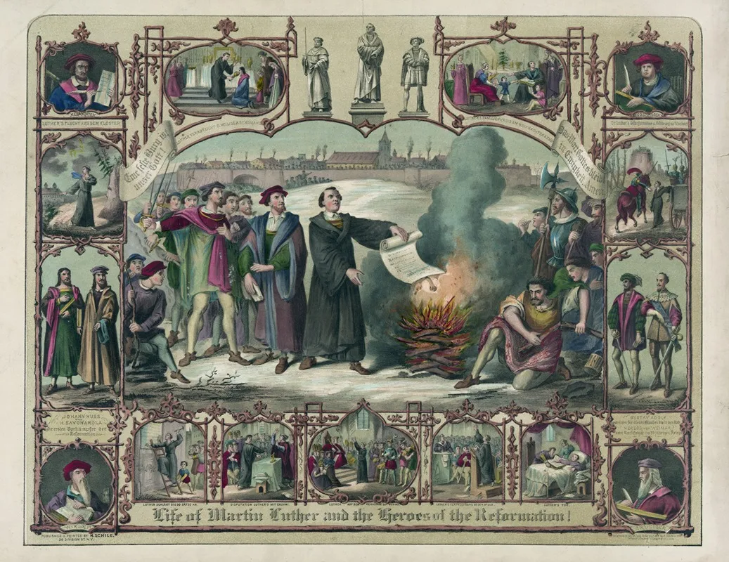 Life Of Martin Luther And Heroes Of The Reformation Wall Art by Henry Jerome Schile - High-Resolution Digital Print