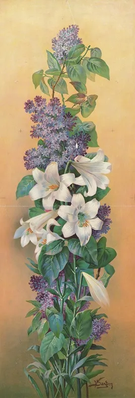 Lilacs Lilies Wall Art by V. Sangon - High-Resolution Digital Print