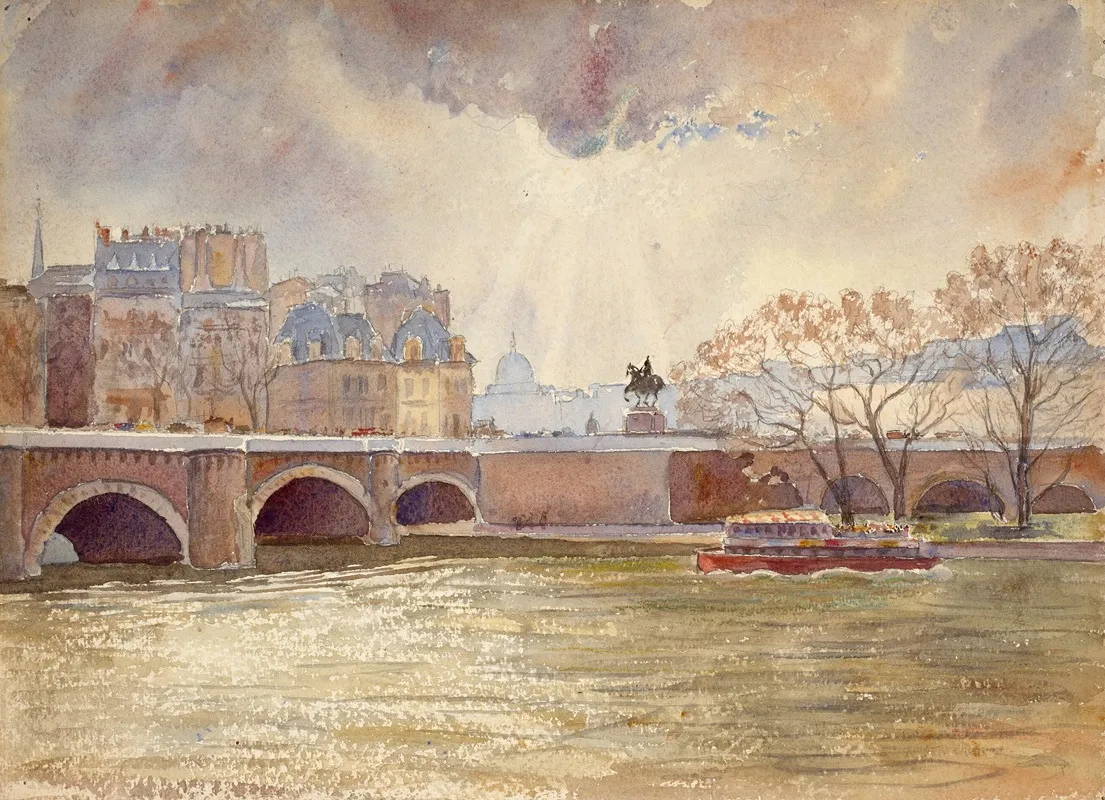 Lile De La Cite Avec Le Pont Neuf Wall Art by Guy De La Rochefoucauld - High-Resolution Digital Print