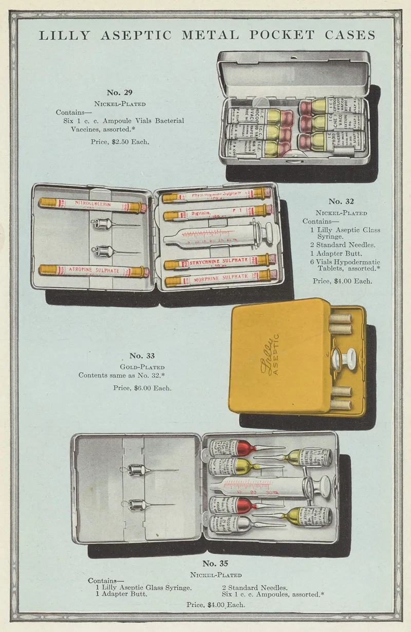 Lilly Aseptic Metal Pocket Cases