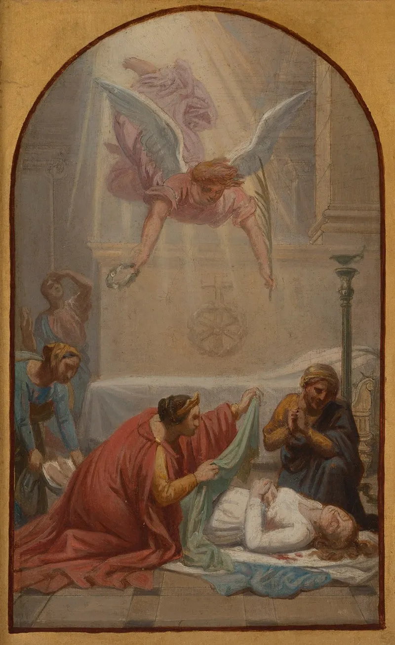 Limperatrice Prisca Ensevelissant Le Corps De Sainte Suzanne Wall Art by Sébastien Norblin de la Gourdaine - High-Resolution Digital Print