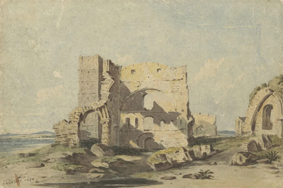 Lindisfarne Abbey Op Holy Island Northumberland