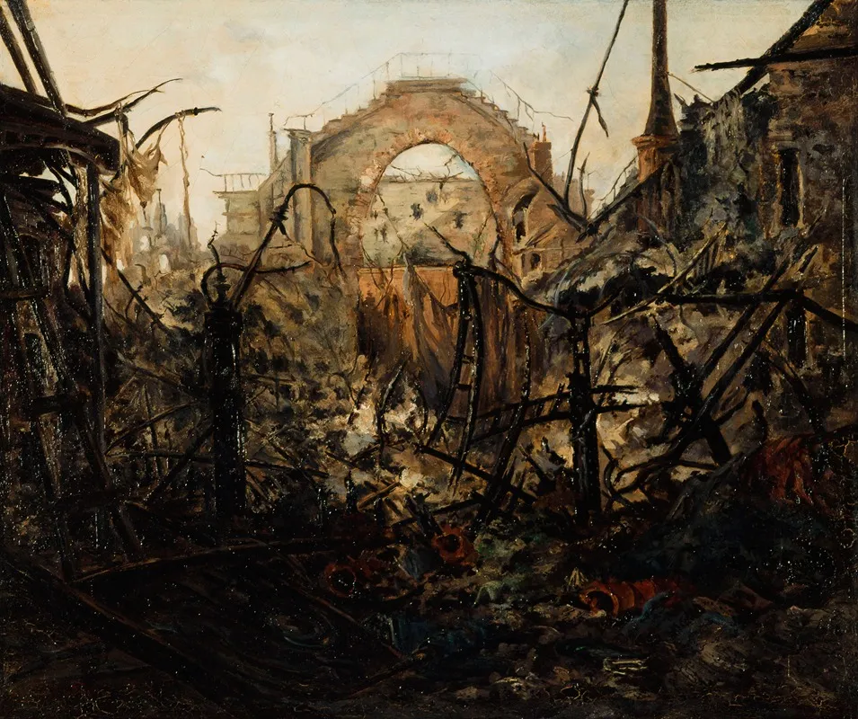 Linterieur De Lopera Comique Apres Lincendie Du 15 Mai 1887 Wall Art by Jean-Louis Talagrand - High-Resolution Digital Print