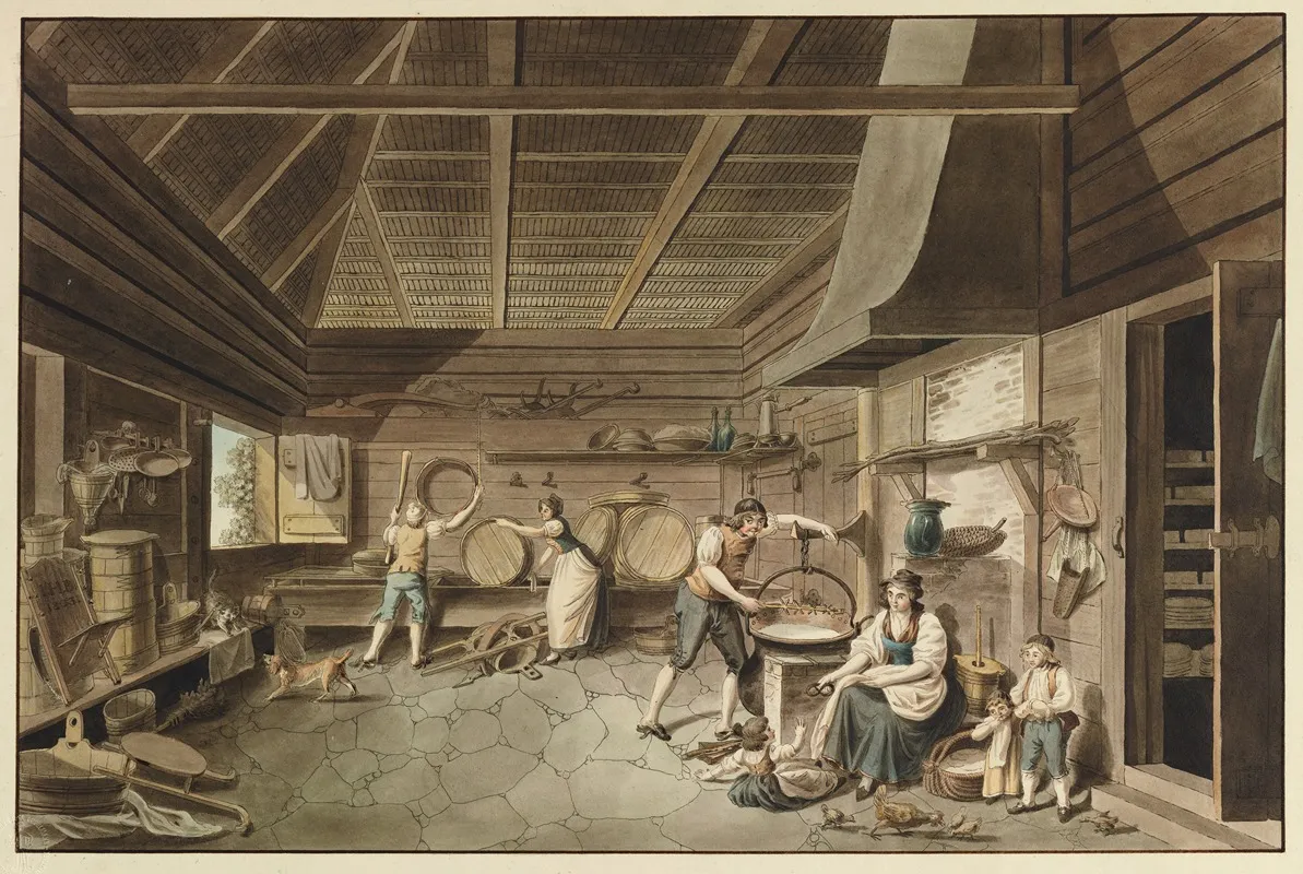 Linterieur Dun Chalet Dans Le Simmenthal Wall Art by Karl Ludwig Zehender - High-Resolution Digital Print