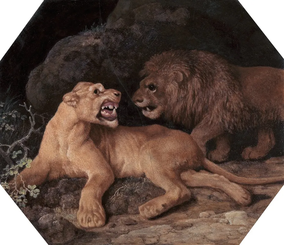 Lion And Lioness Wall Art by George Stubbs - High-Resolution Digital Print