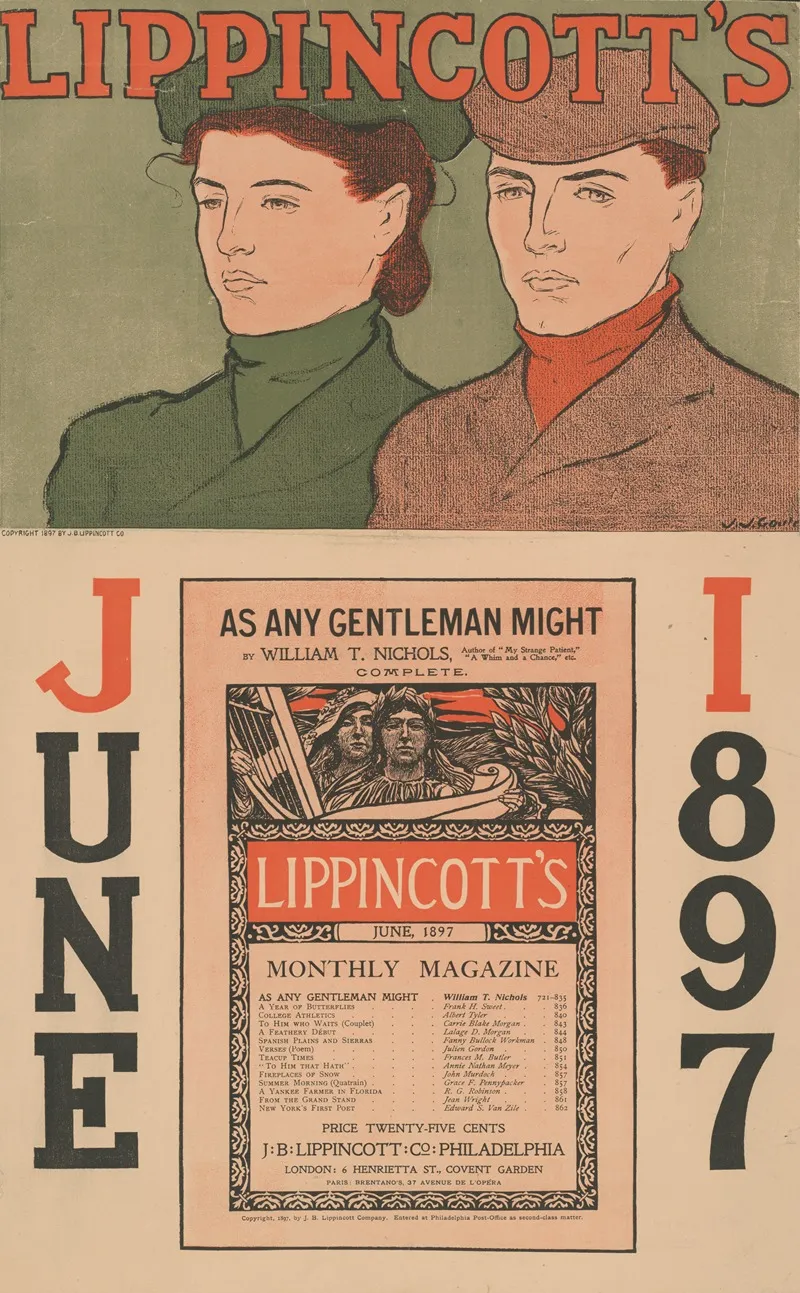 Lippincotts June 1897 Wall Art by Joseph Gould - High-Resolution Digital Print