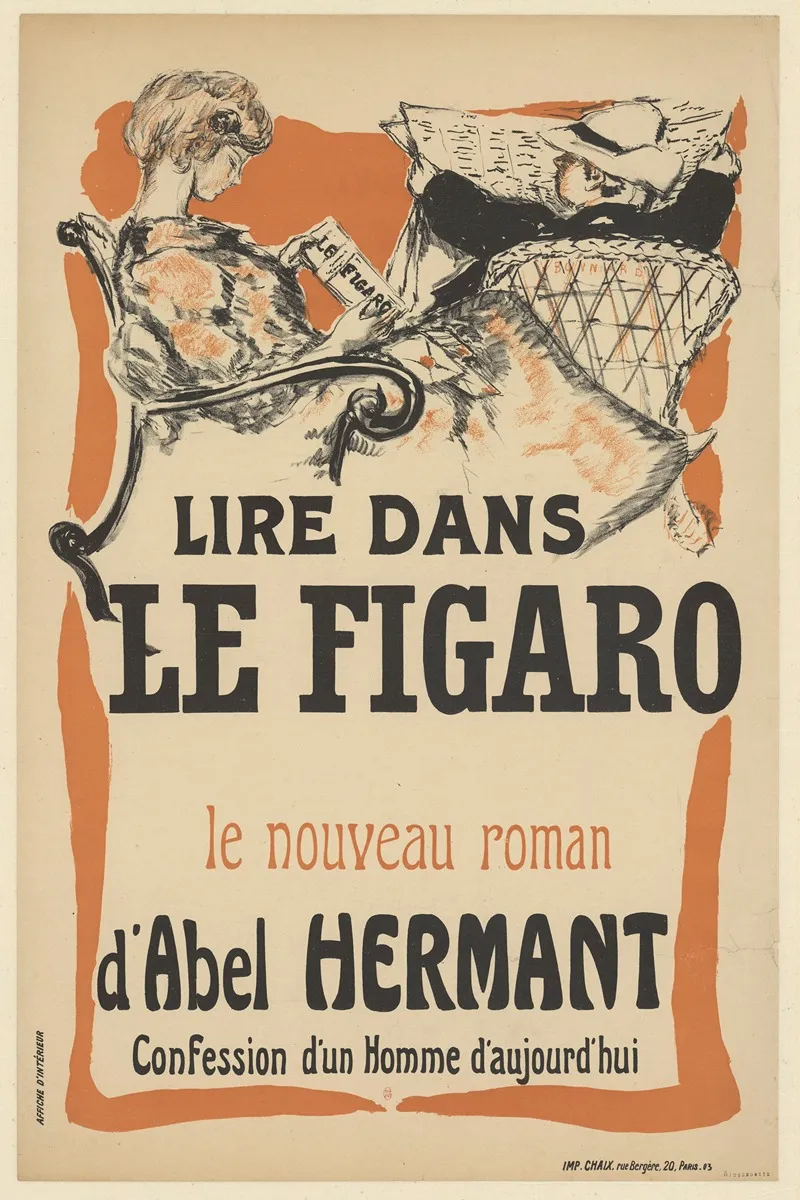Lire Dans Le Figaro Le Nouveau Roman Dabel Hermant Confession Dun Homme Daujourdhui Wall Art by Pierre Bonnard - High-Resolution Digital Print