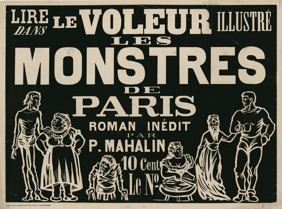 Lire Dans Le Voleur Illustre Les Monstres De Paris Wall Art by Imp. Laloux fils et Guillot - High-Resolution Digital Print