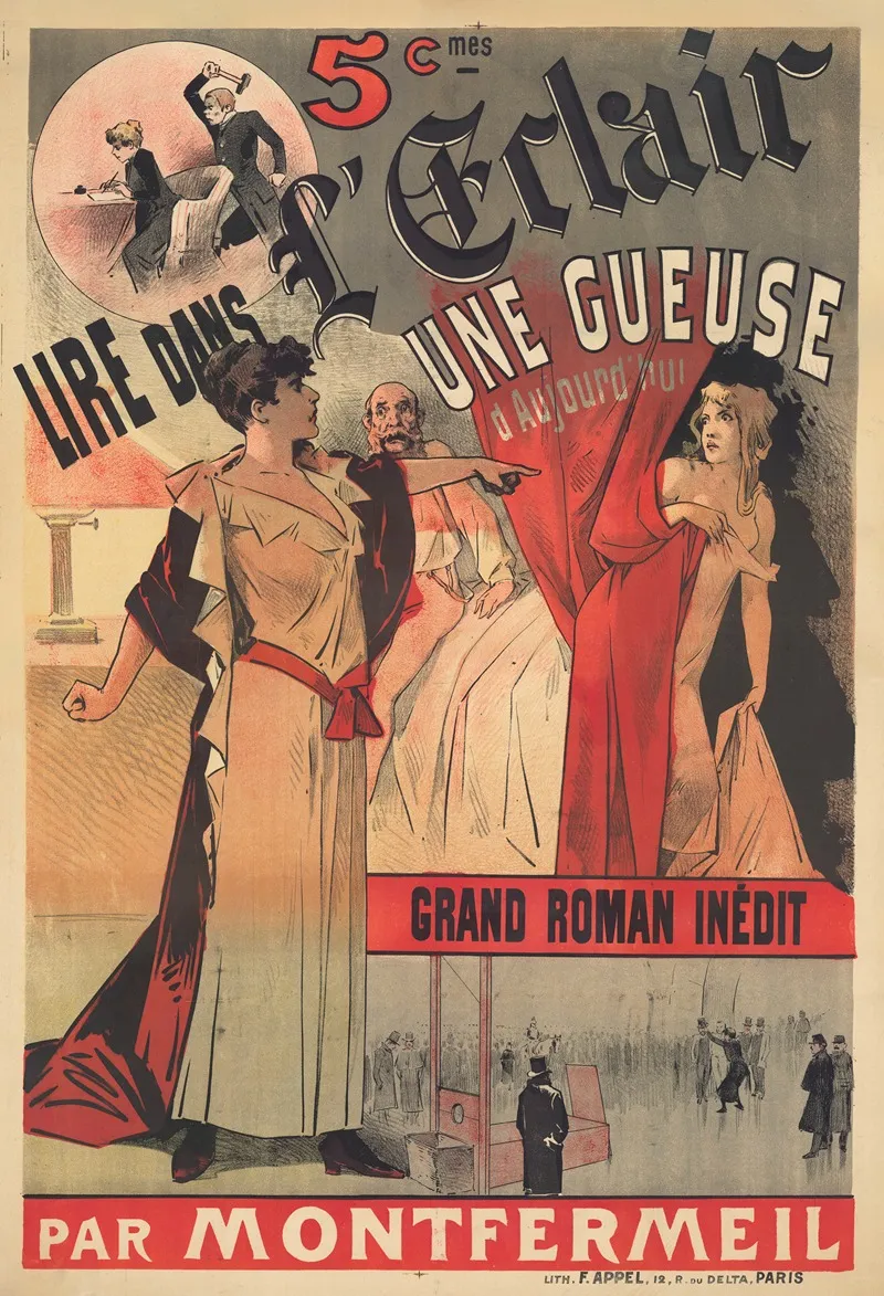 Lire Dans Leclair Une Gueuse Daujourdhui Grand Roman Inedit Par Montfermeil Wall Art by Lith. F. Appel - High-Resolution Digital Print