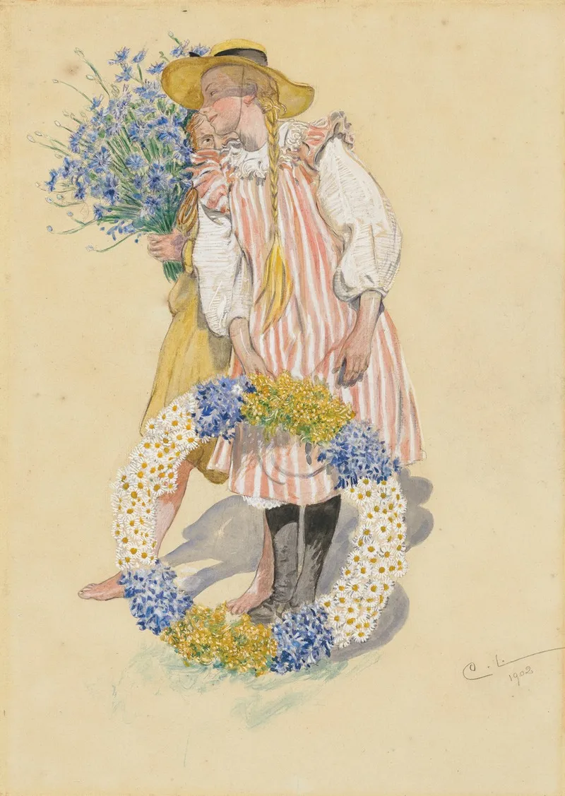 Lisbeth Och Brita Wall Art by Carl Larsson - High-Resolution Digital Print