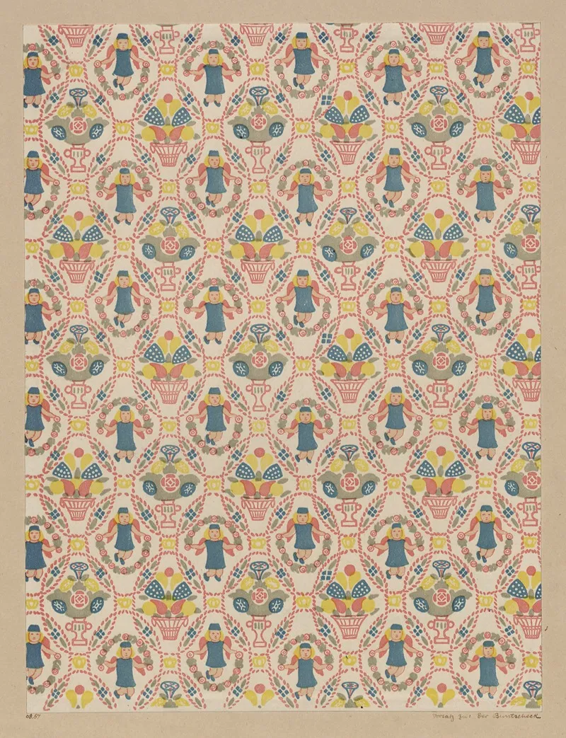 Lithografiertes Papier Als Vorsatz Zu Der Buntscheck Wall Art by Konrad Ferdinand von Freyhold - High-Resolution Digital Print
