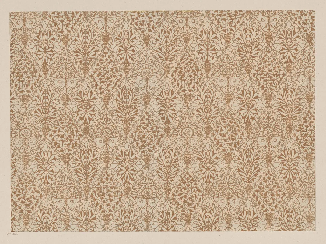 Lithografiertes Papier Als Vorsatz Zu Einem Buch Von Joseph Alberdingk Thijm Wall Art by Antoon Johannes der Kinderen - High-Resolution Digital Print