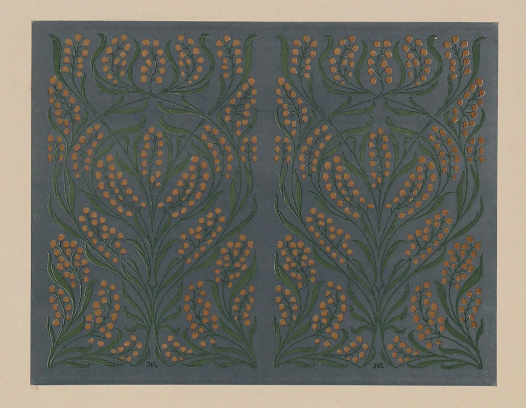 Lithografiertes Papier Blatterzweige Mit Beeren