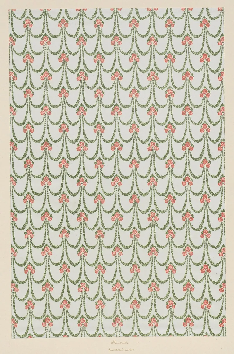 Lithografiertes Papier Florales Flachenmuster
