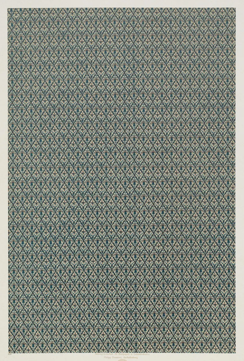 Lithografiertes Papier Rautenmuster Mit Floralen Ornamenten