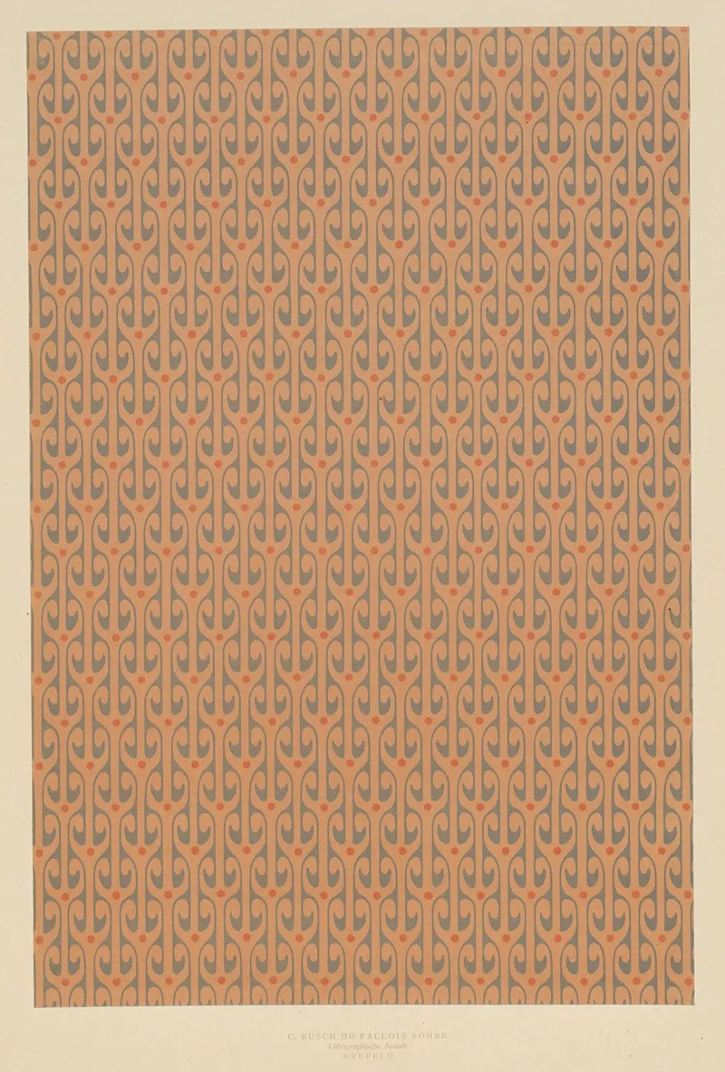 Lithografiertes Vorsatzpapier Ornamentales Flachenmuster Wall Art by C. Busch-du Fallois - High-Resolution Digital Print