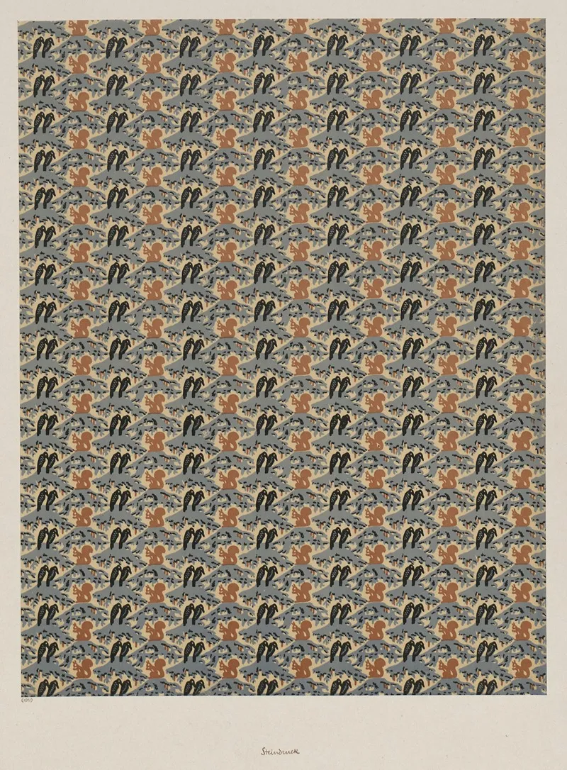 Lithografiertes Vorsatzpapier Wall Art by C. Busch-du Fallois - High-Resolution Digital Print