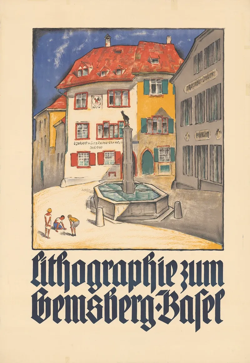 Lithographie Zum Gemsberg Basel