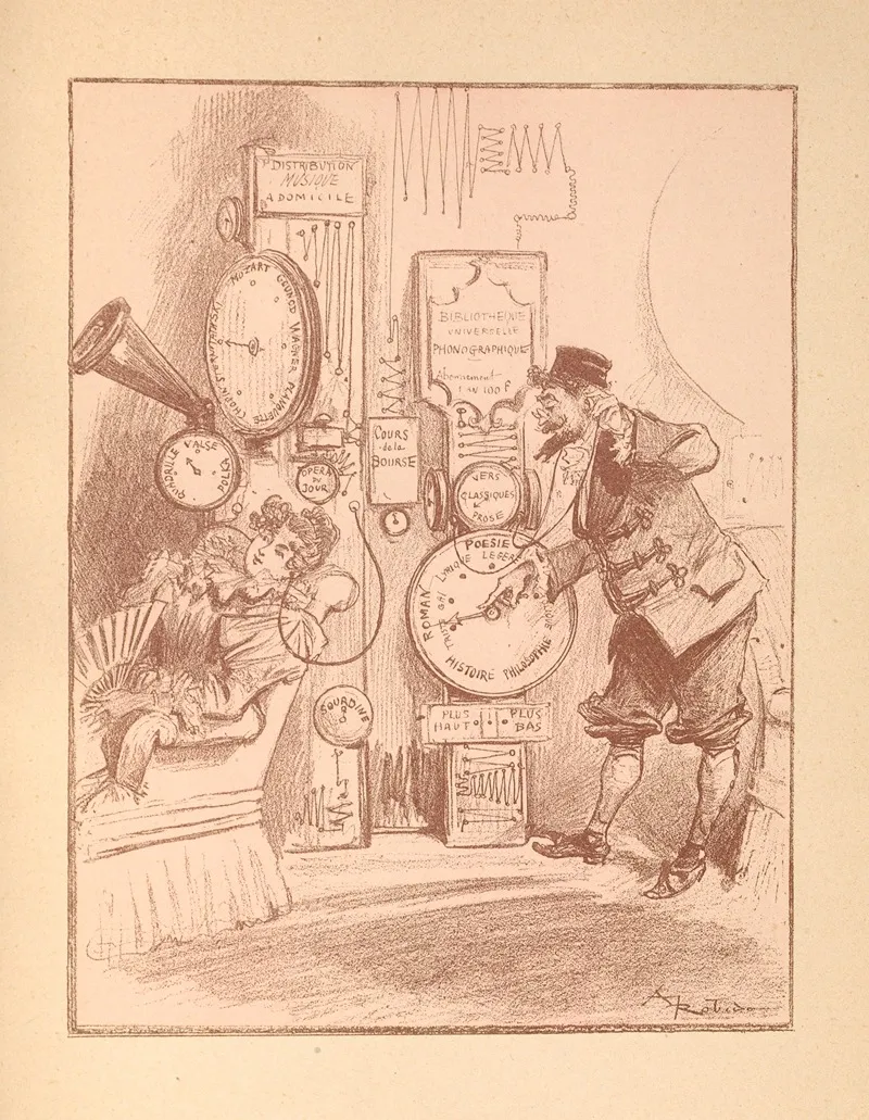 Litterature Et Musique At Home Wall Art by Albert Robida - High-Resolution Digital Print